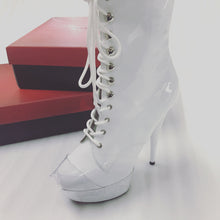 Load image into Gallery viewer, Clear Pleaser Style Shoe Protectors -Neon Yellow Fastener