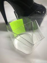 Load image into Gallery viewer, Clear Pleaser Style Shoe Protectors -Neon Yellow Fastener