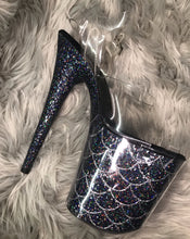 Load image into Gallery viewer, Clear Pleaser Style Open Toe Glitter Shoe Protectors -Beige Fastener