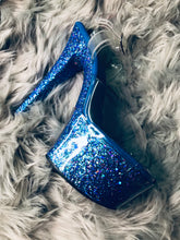 Load image into Gallery viewer, Clear Pleaser Style Open Toe Glitter Shoe Protectors -Black Fastener