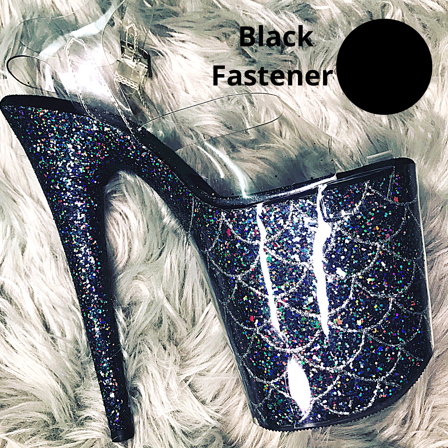 Black glitter on sale open toe heels