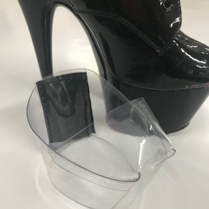 Clear Pleaser Style Shoe Protectors -Black Fastener