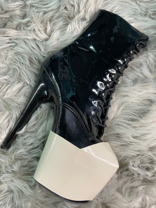 Beige Pleaser Style Shoe Cover