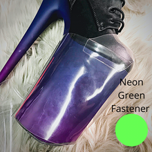 Load image into Gallery viewer, Clear Pleaser Style Shoe Protectors -Neon Green Fastener
