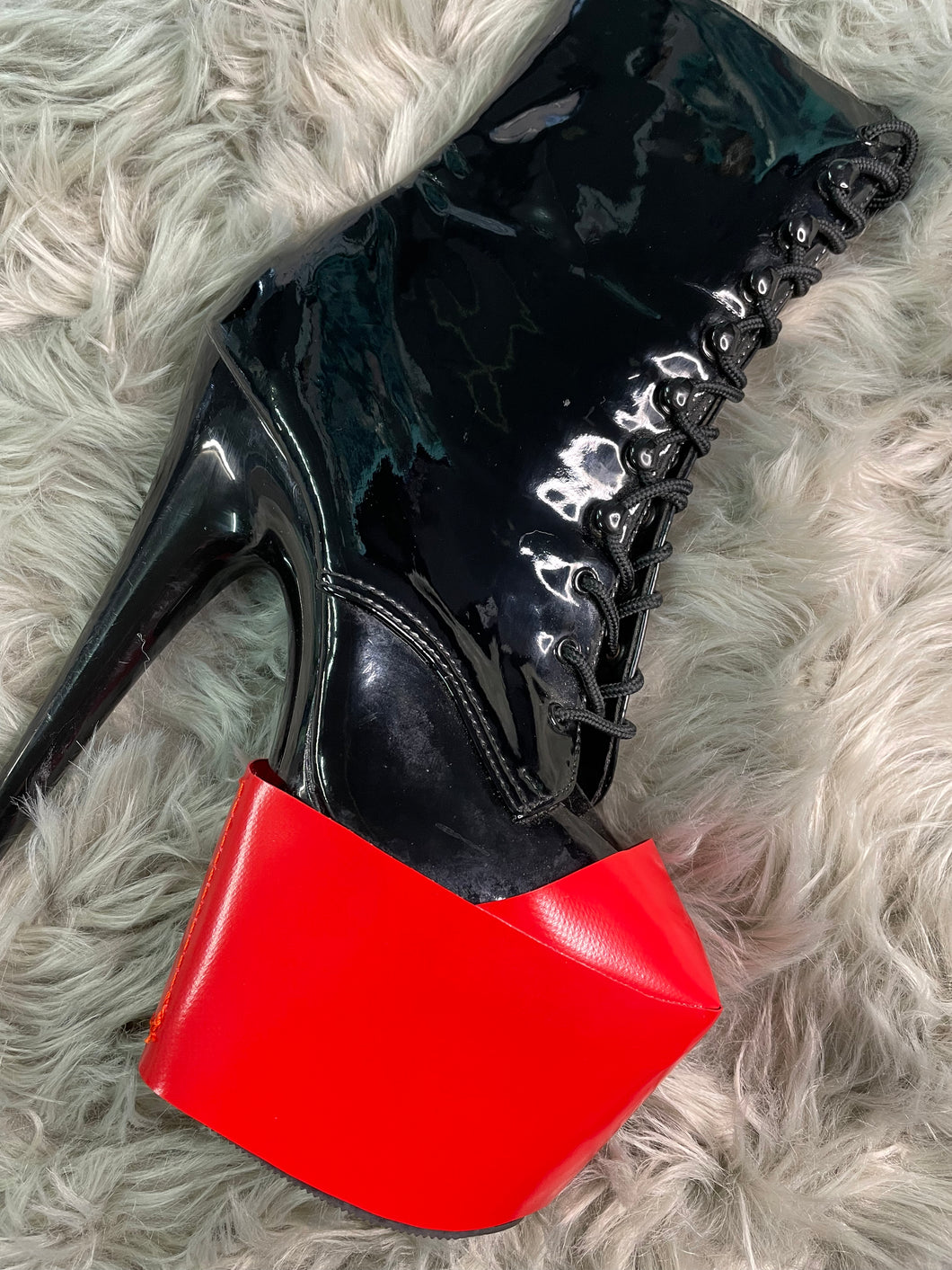 Red Pleaser Style Shoe Cover