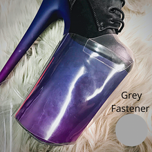 Load image into Gallery viewer, Clear Pleaser Style Shoe Protectors -Grey Fastener
