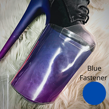Load image into Gallery viewer, Clear Pleaser Style Shoe Protectors -Blue Fastener

